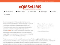 Slika naslovnice sjedišta: eQMS LIMS - višenamjenski LIMS & Process Execution System (http://www.lims.hr)