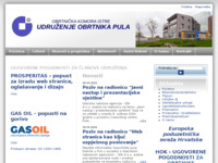 Frontpage screenshot for site: Udruženje obrtnika Pula (http://www.obrtnici-pula.hr)