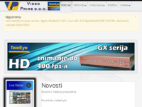 Frontpage screenshot for site: (http://www.video-prime.hr)