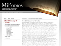 Frontpage screenshot for site: Metodios (http://www.metodios.hr/brief.history.croatia)