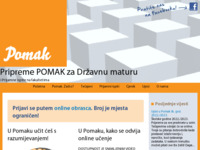 Frontpage screenshot for site: Pripreme POMAK za Državnu maturu i Dodatne provjere na fakultetima (http://www.pripreme-pomak.hr)
