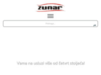 Frontpage screenshot for site: Žunar d.o.o. poduzeće za proizvodnju, trgovinu i zastupanje (http://www.zunar.hr)