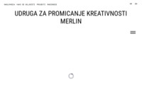 Frontpage screenshot for site: Udruga za promicanje kreativnosti Merlin (http://merlinpula.hr)