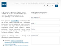 Slika naslovnice sjedišta: Data d.o.o. - osnivanje poduzeća, radne dozvole, virtualni ured, računovodske usluge (http://data.si/hr/)