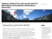 Frontpage screenshot for site: Sindikat zdravstva, socijalne zaštite i mio Hrvatske (http://www.szszimioh.hr)