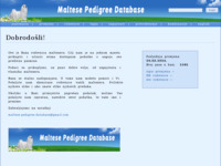 Frontpage screenshot for site: Baza rodovnica maltezera (http://maltese.pedigre.net/)