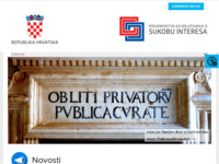 Frontpage screenshot for site: Povjerenstvo za odlučivanje o sukobu interesa (http://www.sukobinteresa.hr/)