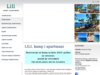 Frontpage screenshot for site: Kamp i apartmani Lili (http://www.kamplili.hr)