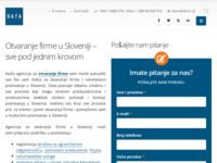 Frontpage screenshot for site: Osnivanje firme u Sloveniji - Data d.o.o. (http://www.data.si/hr)