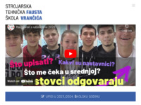 Frontpage screenshot for site: Strojarska tehnička škola Fausta Vrančića (http://www.stsfv.hr)