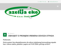 Frontpage screenshot for site: Azelija-eko d.o.o. (http://azelija-eko.hr)