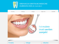 Frontpage screenshot for site: Ordinacija dentalne medicine Dubravka Kos (http://www.ordinacija-kos.hr)