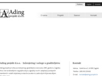 Frontpage screenshot for site: (http://www.ading-projekt.hr)