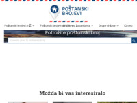 Frontpage screenshot for site: (http://www.postanskibrojevi.com.hr/)