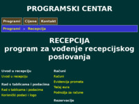 Frontpage screenshot for site: Recepcija - program za vođenje recepcijskog poslovanja (http://www.programskicentar.net/recepcija.html)