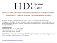 Frontpage screenshot for site: Hegelovo društvo (http://www.hegelovo-drustvo.hr)