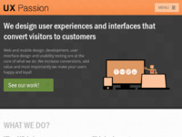 Frontpage screenshot for site: (http://www.uxpassion.com)
