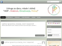 Frontpage screenshot for site: Udruga za djecu, mlade i obitelj HOP (http://udrugahop.hr)