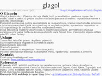 Frontpage screenshot for site: Glagol d.o.o. - Nakladnik koji objavljuje djela književnika Joze Vrkića (http://glagol.hr)