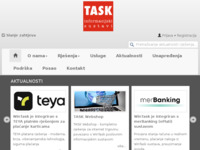 Slika naslovnice sjedišta: Task d.o.o. informacijski sustavi Varaždin (http://www.task.hr)