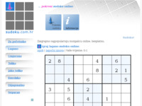 Frontpage screenshot for site: Sudoku (http://sudoku.com.hr)