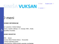 Frontpage screenshot for site: (http://sinisavuksan.from.hr)