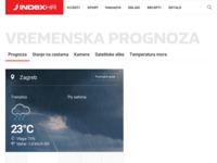 Frontpage screenshot for site: (http://www.index.hr/info/vrijeme/)