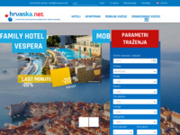 Frontpage screenshot for site: Hrvaska.net - hoteli, apartmani, mobilne kućice u Hrvatskoj (http://www.hrvaska.net/hr/)