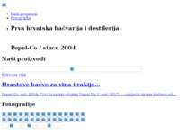 Frontpage screenshot for site: Bačvarija i destilerija PEPEL-CO (http://www.bacvarija-destilerija-pepel-co.hr)