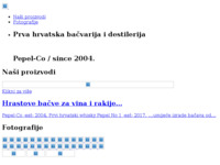 Frontpage screenshot for site: (http://www.bacvarija-destilerija-pepel-co.hr)