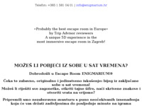 Frontpage screenshot for site: Escape Room Enigmarium Zagreb (http://enigmarium.hr/)