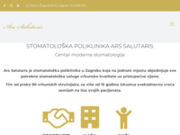 Frontpage screenshot for site: Stomatološka poliklinika Zagreb Ars Salutaris (http://dental-cro.com)