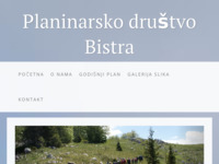 Frontpage screenshot for site: Planinarsko društvo Bistra (http://www.hpd-bistra.hr/)