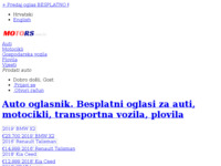 Frontpage screenshot for site: Auto oglasnik motors.com.hr - besplatni oglasi: rabljena vozila, motocikli, plovila (http://motors.com.hr)