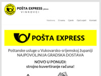 Slika naslovnice sjedišta: Pošta Express Vinkovci - Poštanske usluge u Vukovarsko-srijemskoj županiji (http://posta-express.hr)