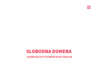 Frontpage screenshot for site: Slobodna domena - Zadruga za otvoreni kod i dizajn (http://slobodnadomena.hr)