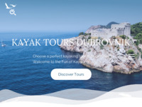 Frontpage screenshot for site: Dubrovnik Ture Kajacima (http://www.kayak-tours-dubrovnik.com/)