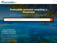 Frontpage screenshot for site: Povoljni apartmani na moru i privatni smještaj u Hrvatskoj (http://www.apartmaninfo.hr/)