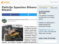 Frontpage screenshot for site: (http://www.ipetitions.com/petition/spasimo-bisevo-od-betoniranja)