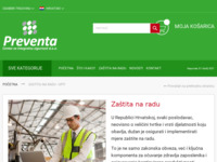 Frontpage screenshot for site: (http://preventa.hr/zastita-na-radu-upit)