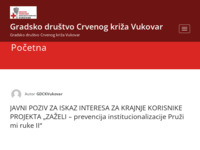 Frontpage screenshot for site: Gradsko društvo Crvenog križa Vukovar (http://crvenikrizvukovar.hr/)