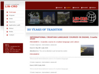 Frontpage screenshot for site: Lingua Croatica (http://www.lin-cro.hr)