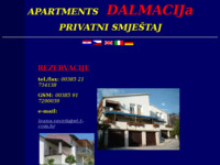 Frontpage screenshot for site: Apartments Dalmacija (http://free-st.htnet.hr/dalmacija-apartments/)