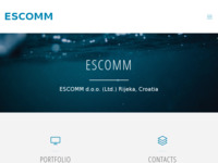 Frontpage screenshot for site: ESCOMM – Electronics systems communications Ltd. Rijeka, Croatia (http://escomm.com)