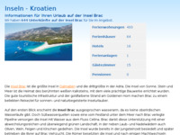 Frontpage screenshot for site: (http://www.kroatien-adrialin.de/ortsinfos/insel-brac/)