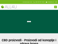Frontpage screenshot for site: CBD proizvodi - Proizvodi od konoplje All4U (https://all4u.hr/)