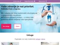 Frontpage screenshot for site: Poliklinika Fenix u Zagrebu (https://www.poliklinika-fenix.hr/)