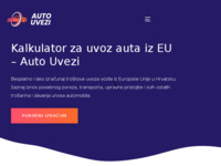 Frontpage screenshot for site: Kalkulator troškova uvoza auta iz EU (https://autouvezi.com)