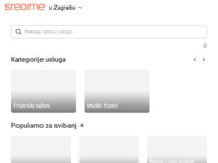 Frontpage screenshot for site: Rezervirajte frizera, kozmetičara ili masažu u salonima Hrvatske (https://www.sredime.hr)
