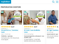 Frontpage screenshot for site: Najdoktor.com - Najbolji doktori u Hrvatskoj - Iskustva pacijenata (http://najdoktor.com)